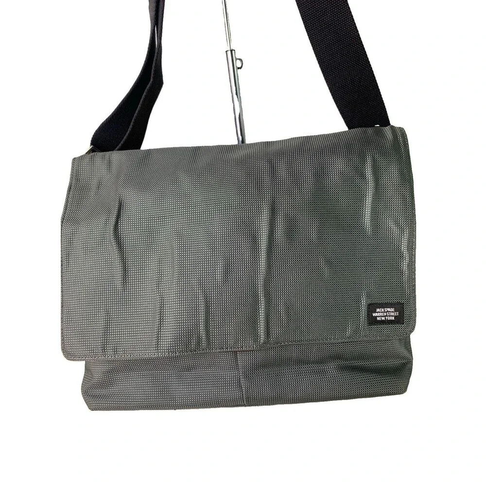 Jack Spade Greene Street Canvas Messenger Commuter Bag Crossbody Strap Laptop